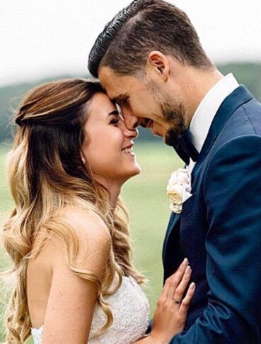 Laura Friese and Mathew Leckie on their wedding day.